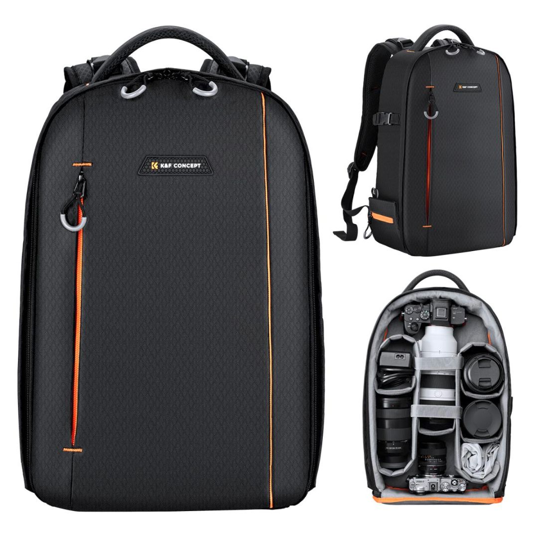 K&F Concept Professional Camera Backpack 18L Waterproof Nature Wander 05 (Crno-narandžasti) KF13.140 - 1